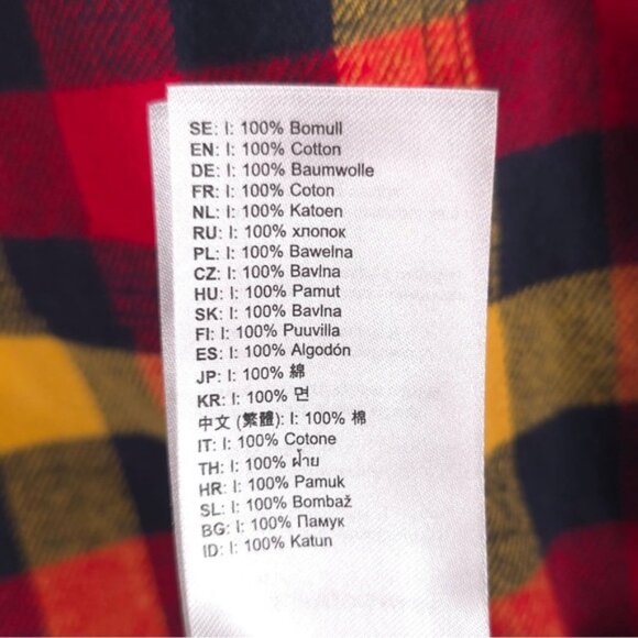 NWT FJALLRAVEN Flannel Shirt Red Plaid Skog Slim‎ Fit Long Sleeve Outdoor LARGE - Picture 15 of 16